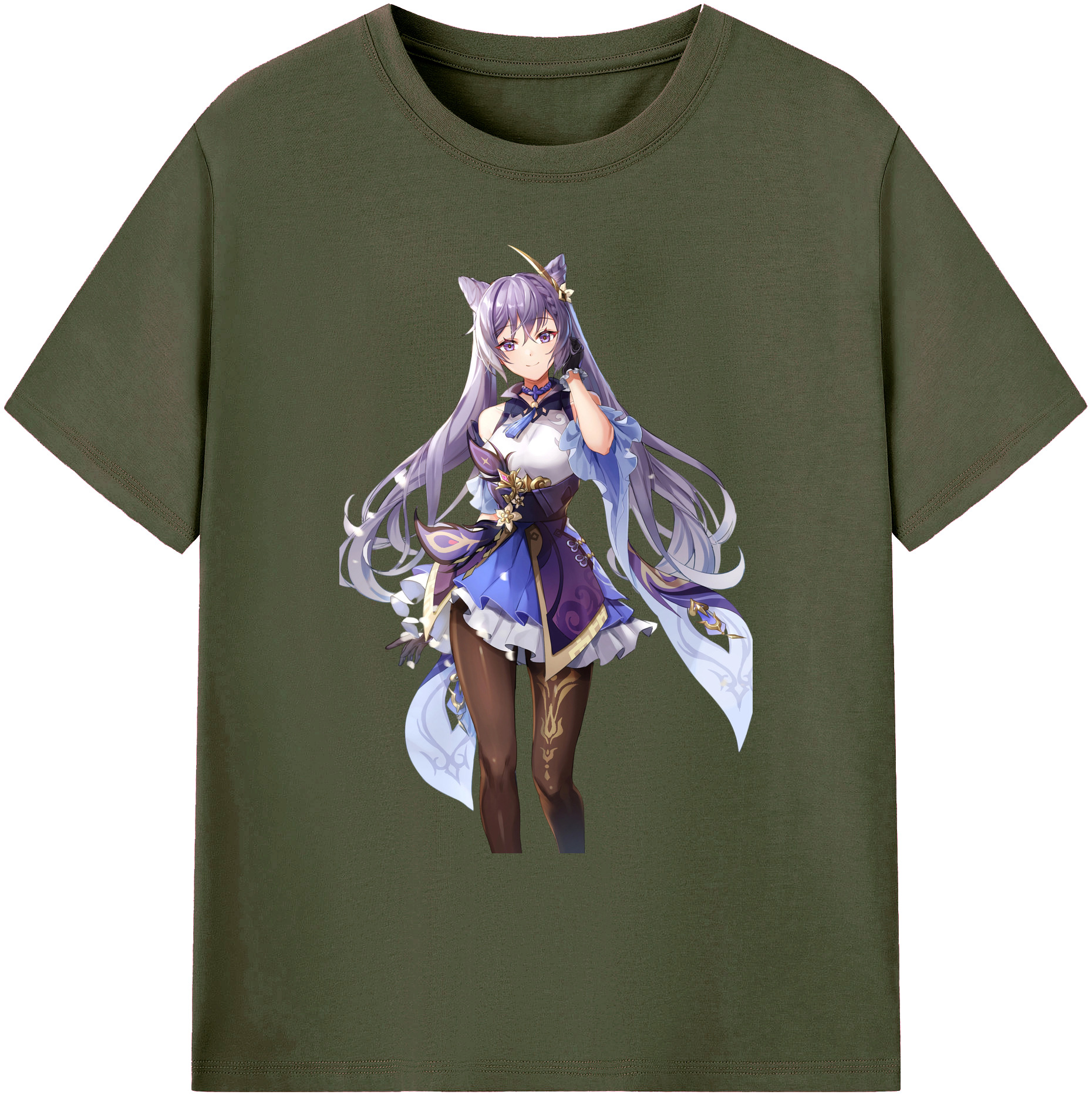 げんし神 刻晴 こくせい genshin Kokusei 綿100％ メンズ半袖Tシャツ｜肌触りやわらか＆通気性